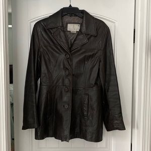 Nine West Brown Leather jacket Sz medium